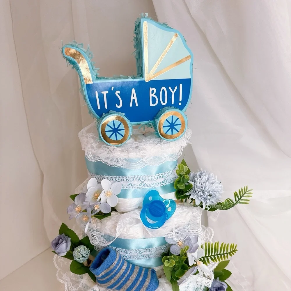Baby Boy Diaper Cake, Baby Shower Gift